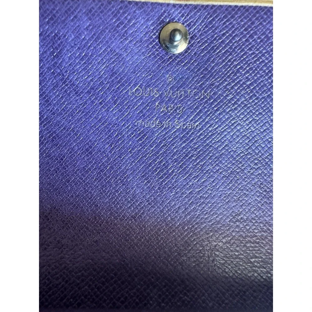 LOUIS VUITTON Clean✨Epi Porte Tresor  Snap Wallet in Yellow-Purple 💛 💜LV